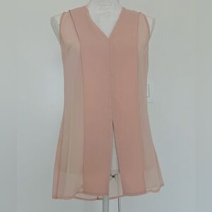 Keepsake Sleeveless Blouse Size Small Blushed Pink V-neck no flaws.